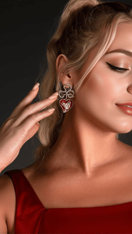 Mustelli Diamant-Herz-Ohrringe