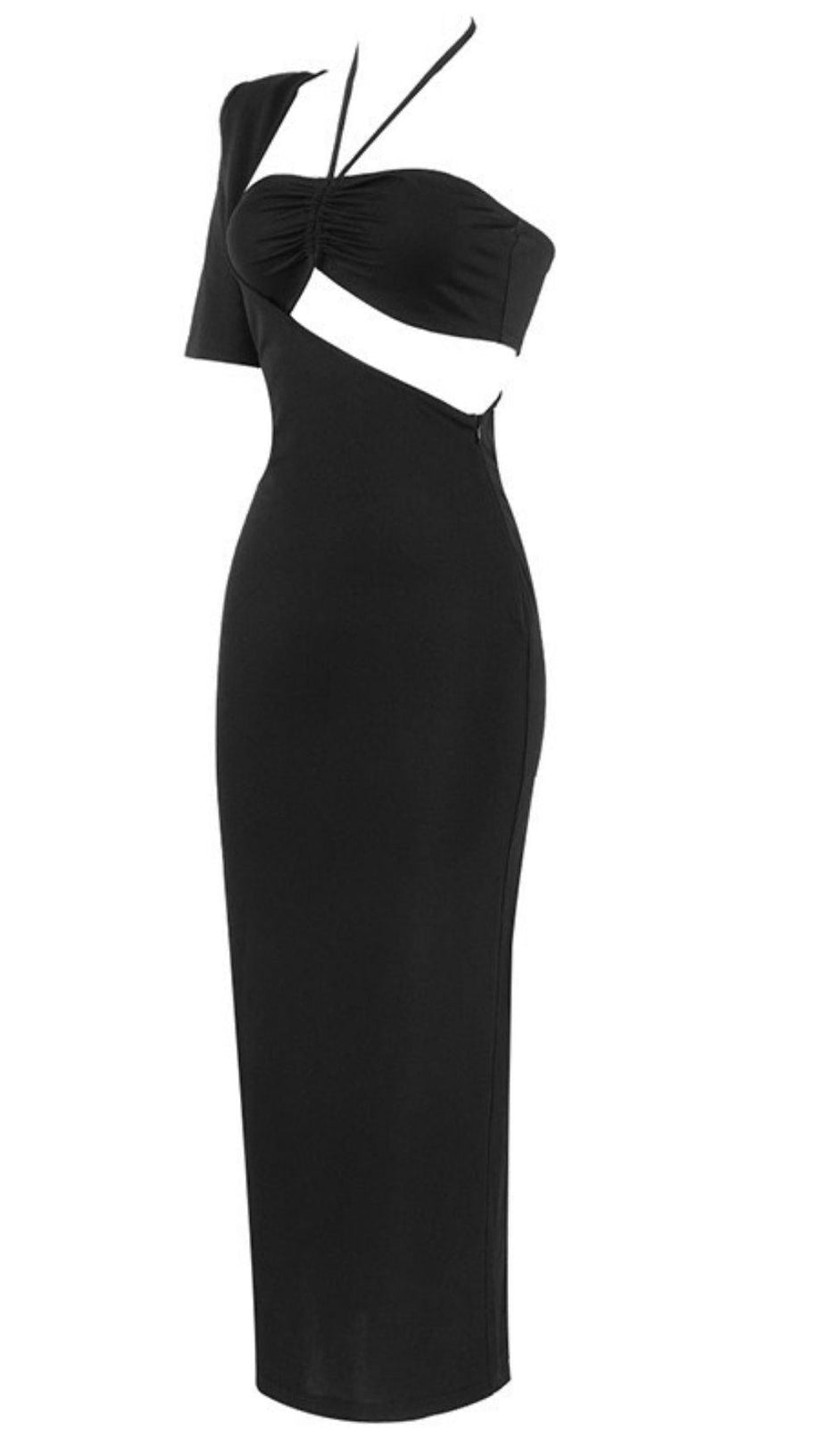 HIGH WAIST LONG BANDAGE DRESS.