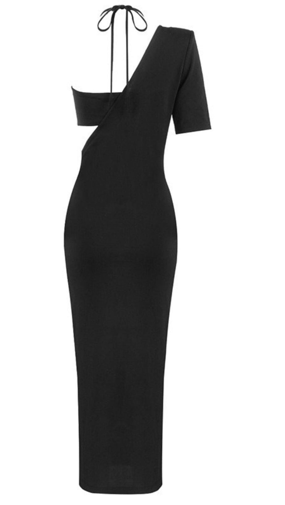 HIGH WAIST LONG BANDAGE DRESS.