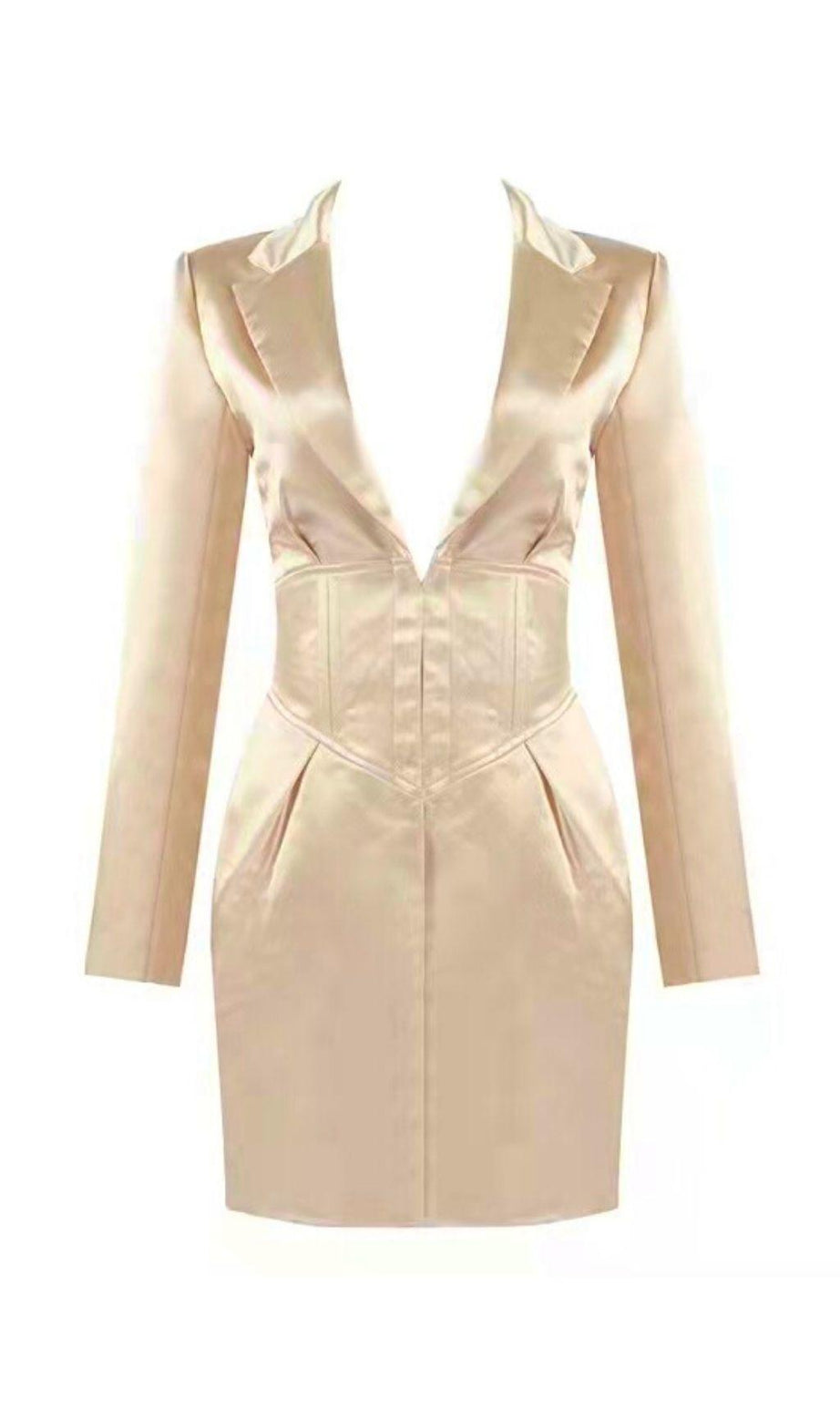 HIGH WAIST CONCELEAD IRREGULAR BLAZER DRESS