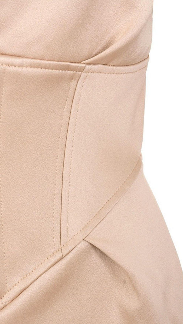 High Waist Concelead Irregular Blazer Dress