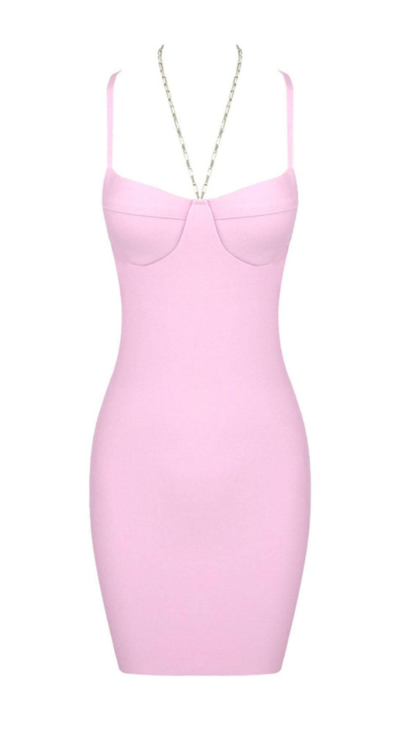 AIIZIE CHAIN HALTER MINI DRESS IN LAVENDER - product image