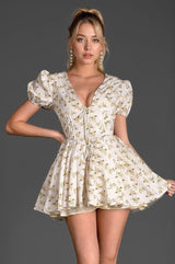 Nassea V-Neck Floral Mini Dress