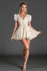 Nassea V-Neck Floral Mini Dress