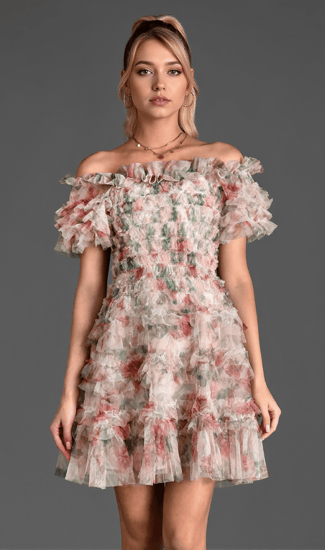 Gabraki – Minikleid mit Blumenrüschen