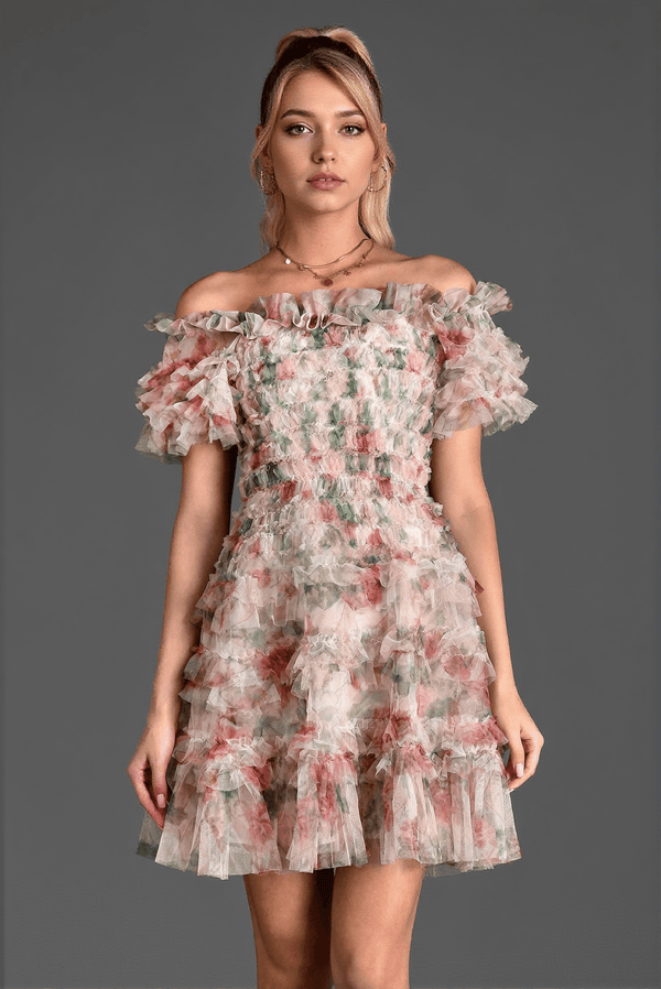 Gabraki Floral Ruffle Mini Dress