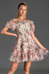 Gabraki Floral Ruffle Mini Dress