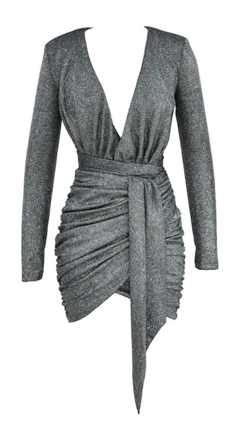 GRAPHITE SPARKLE WRAP DRESS AIIZIE GRAPHITE SPARKLE WRAP DRESS AIIZIE