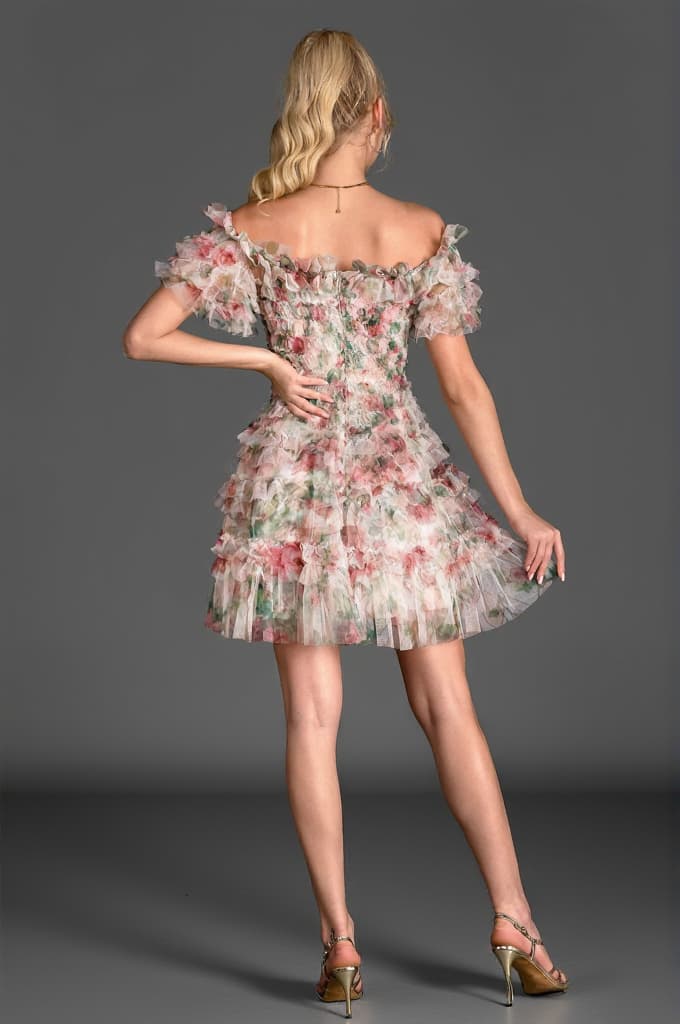 Gabraki Floral Ruffle Mini Dress