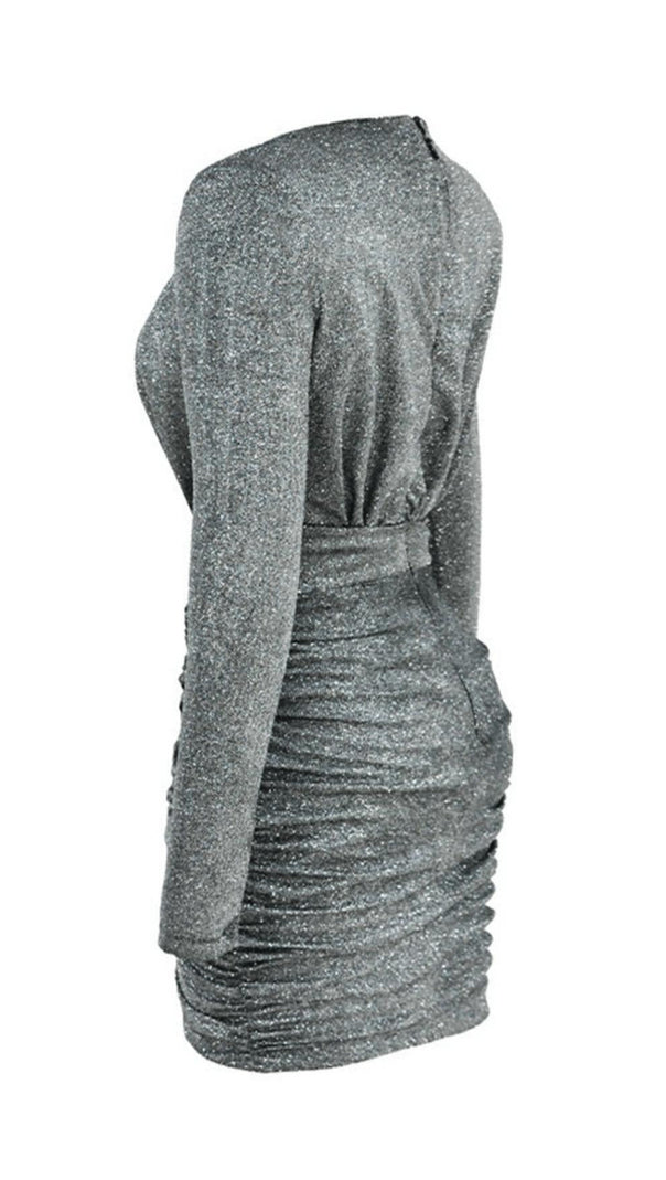 AIIZIE GRAPHITE SPARKLE WRAP DRESS - product image