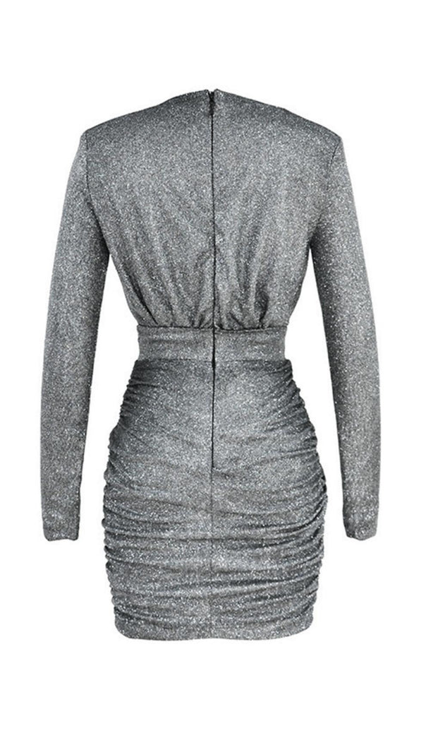 AIIZIE GRAPHITE SPARKLE WRAP DRESS - product image