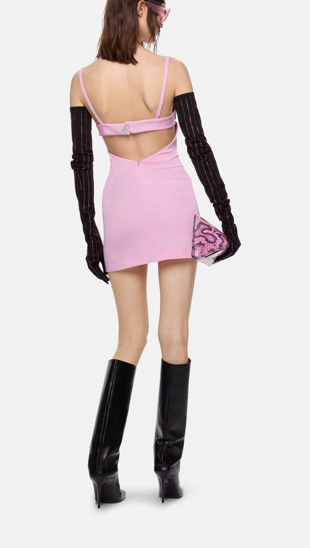 AIIZIE CHAIN HALTER MINI DRESS IN LAVENDER - product image
