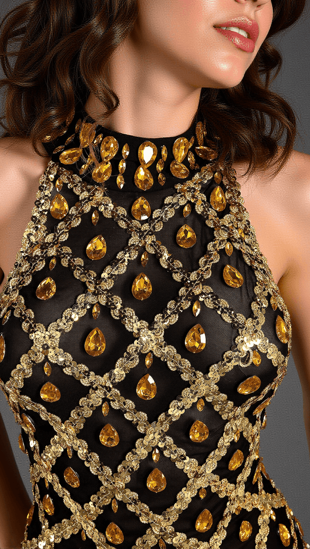AIIZIE CHRISTELI DIAMOND SEQUIN MERMAID DRESS - product image