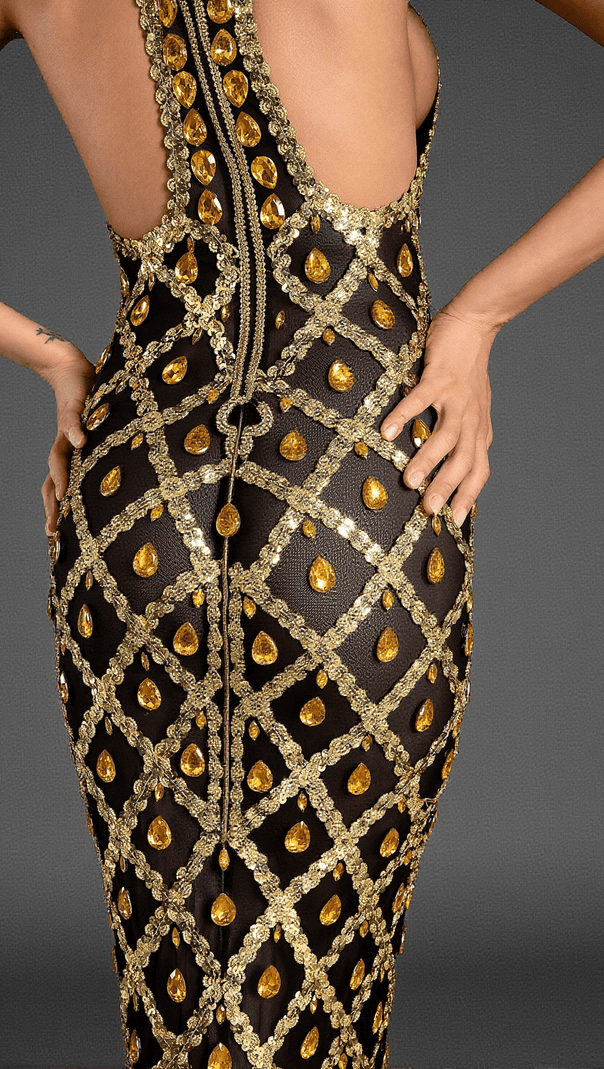 AIIZIE CHRISTELI DIAMOND SEQUIN MERMAID DRESS - product image