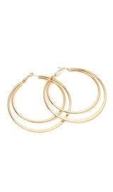 Geometric large circle double earrings