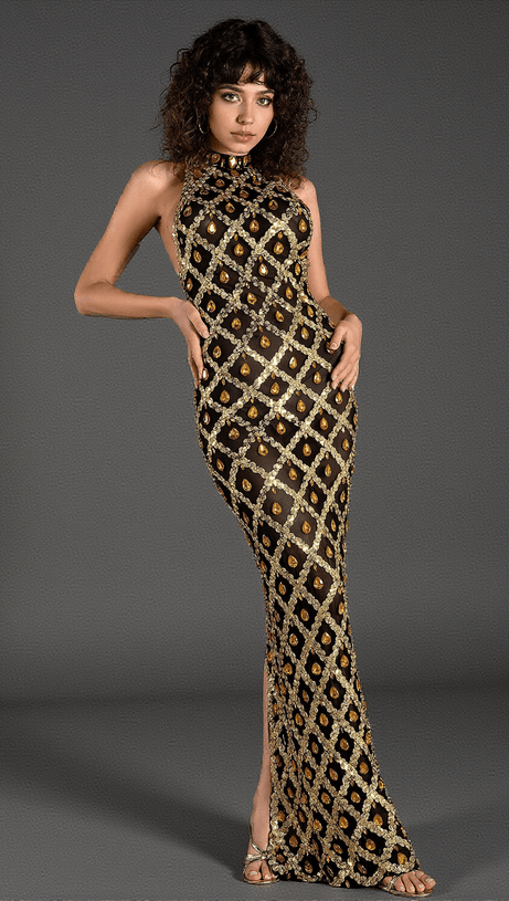 Christeli Meerjungfrauenkleid mit Diamant-Pailletten