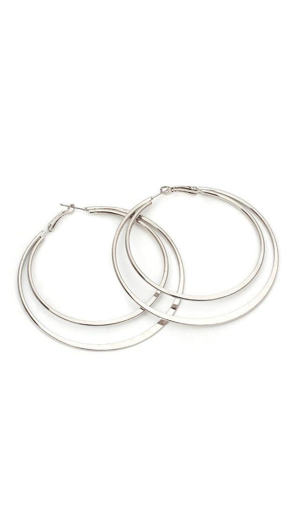 AIIZIE GEOMETRIC LARGE CIRCLE DOUBLE EARRINGS - product image