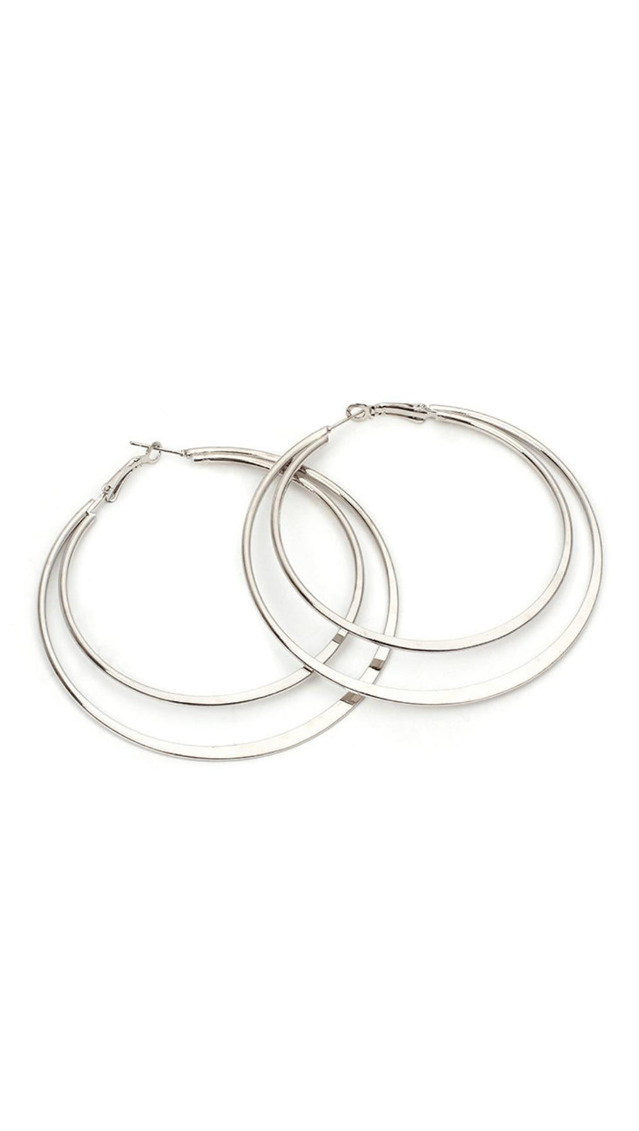 GEOMETRIC LARGE CIRCLE DOUBLE EARRINGS
