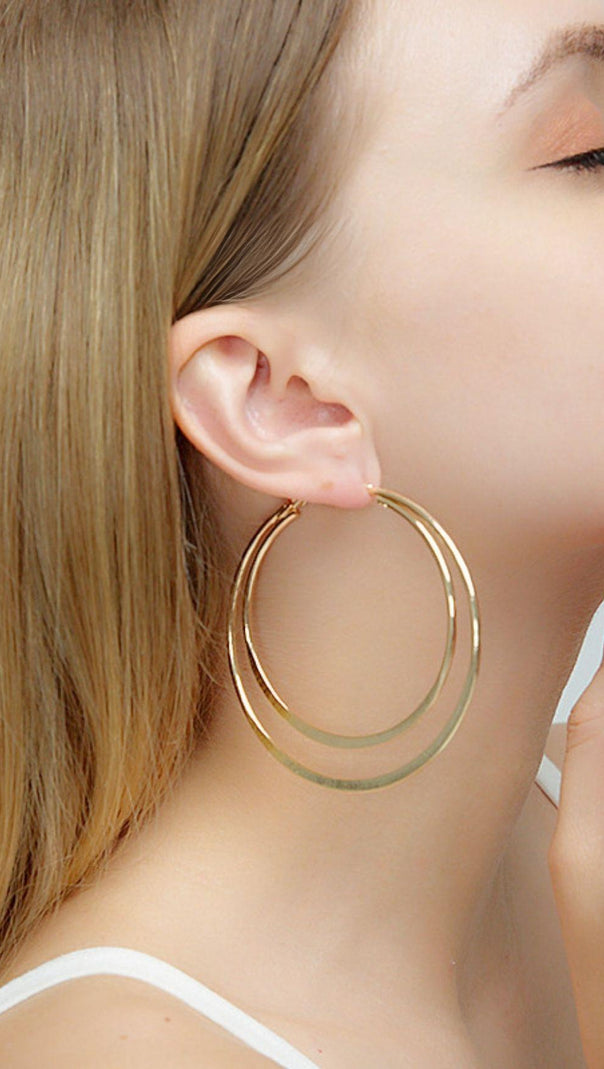AIIZIE GEOMETRIC LARGE CIRCLE DOUBLE EARRINGS - product image