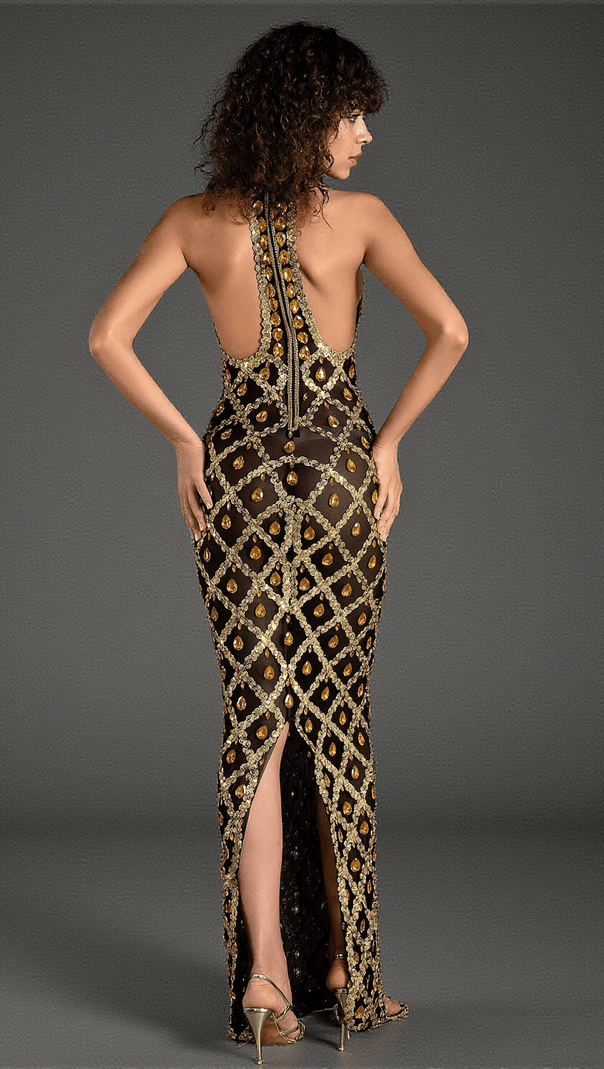AIIZIE CHRISTELI DIAMOND SEQUIN MERMAID DRESS - product image