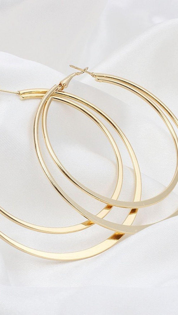 AIIZIE GEOMETRIC LARGE CIRCLE DOUBLE EARRINGS - product image