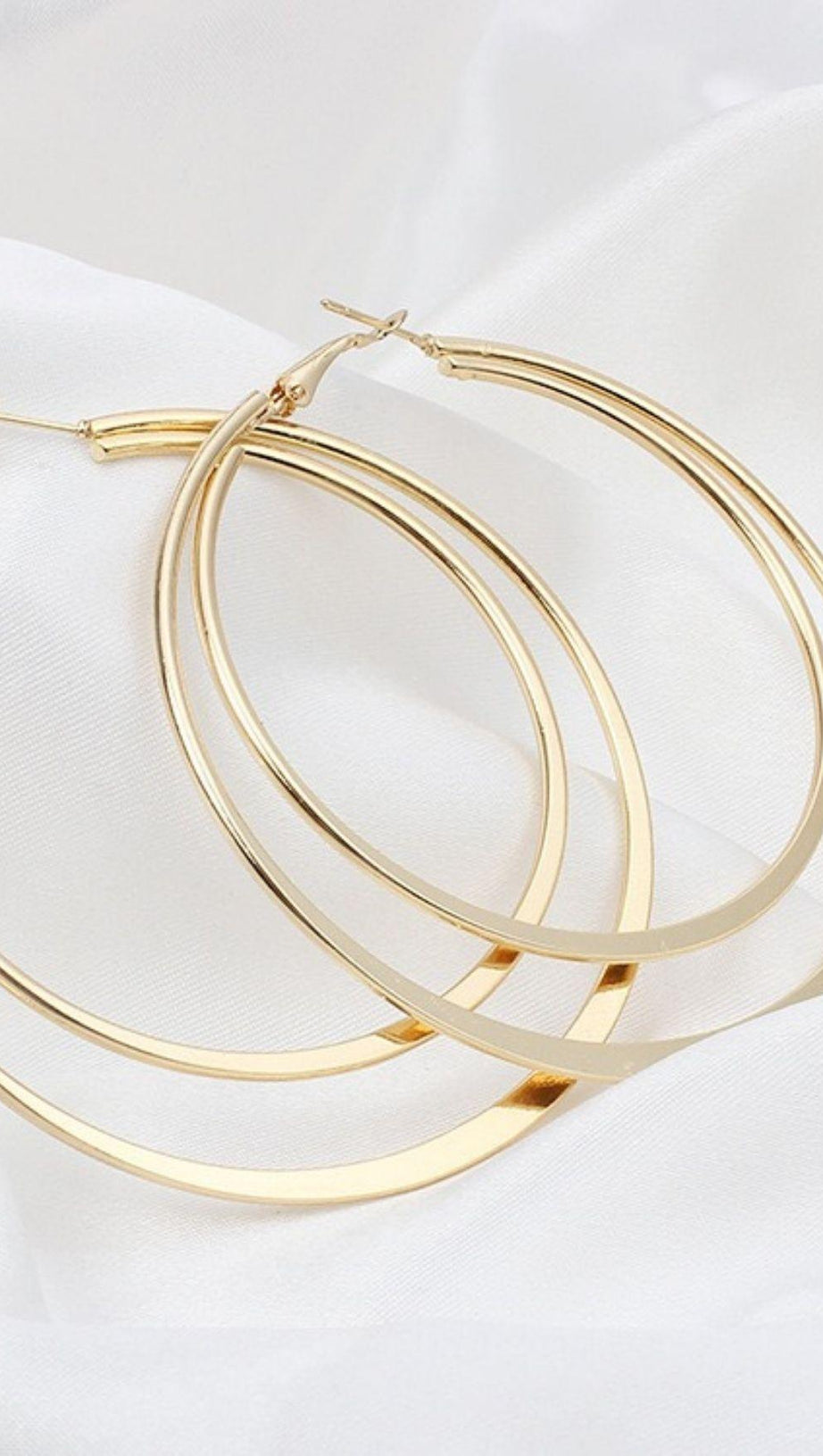 GEOMETRIC LARGE CIRCLE DOUBLE EARRINGS