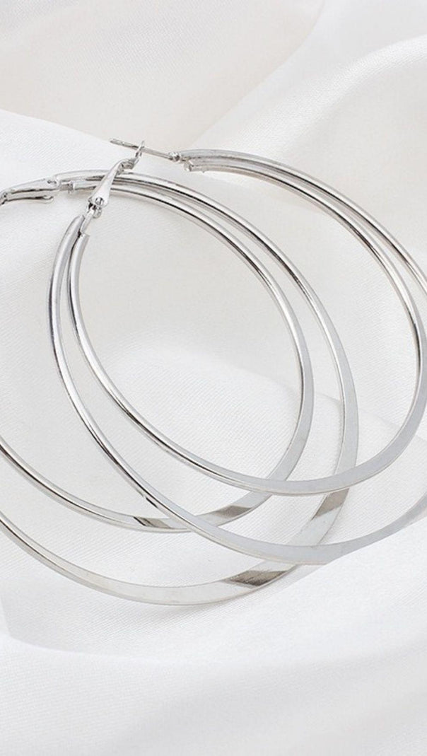 AIIZIE GEOMETRIC LARGE CIRCLE DOUBLE EARRINGS - product image