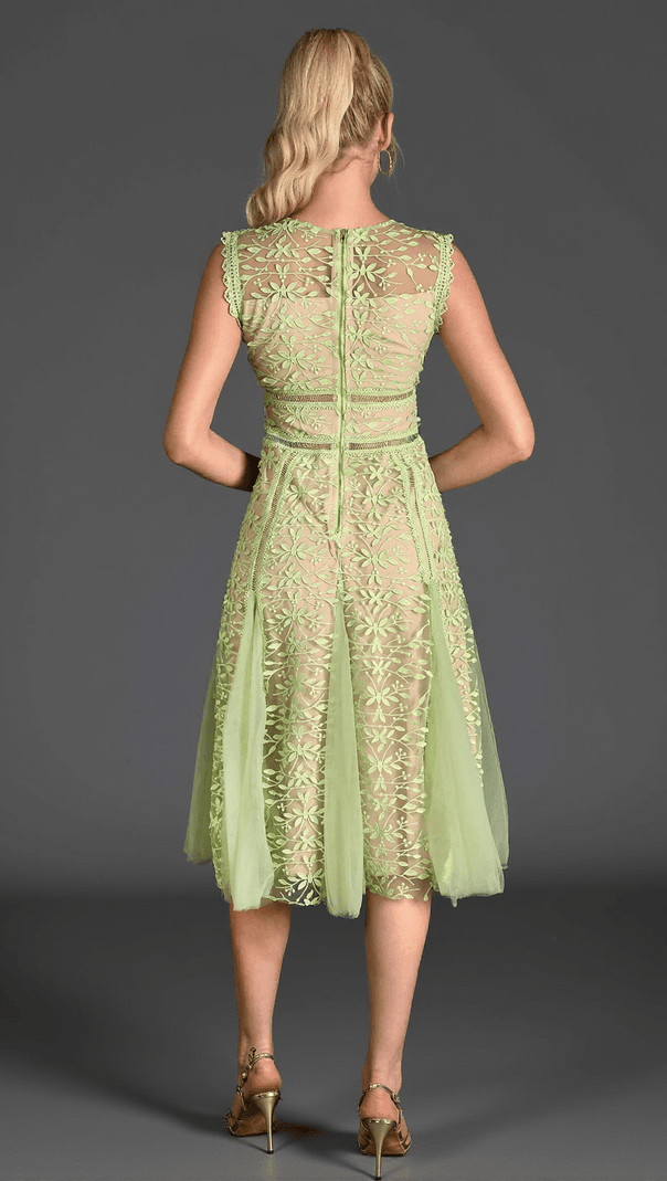 AIIZIE TASSOTI SLEEVELESS LACE EMBROIDERED DRESS - product image