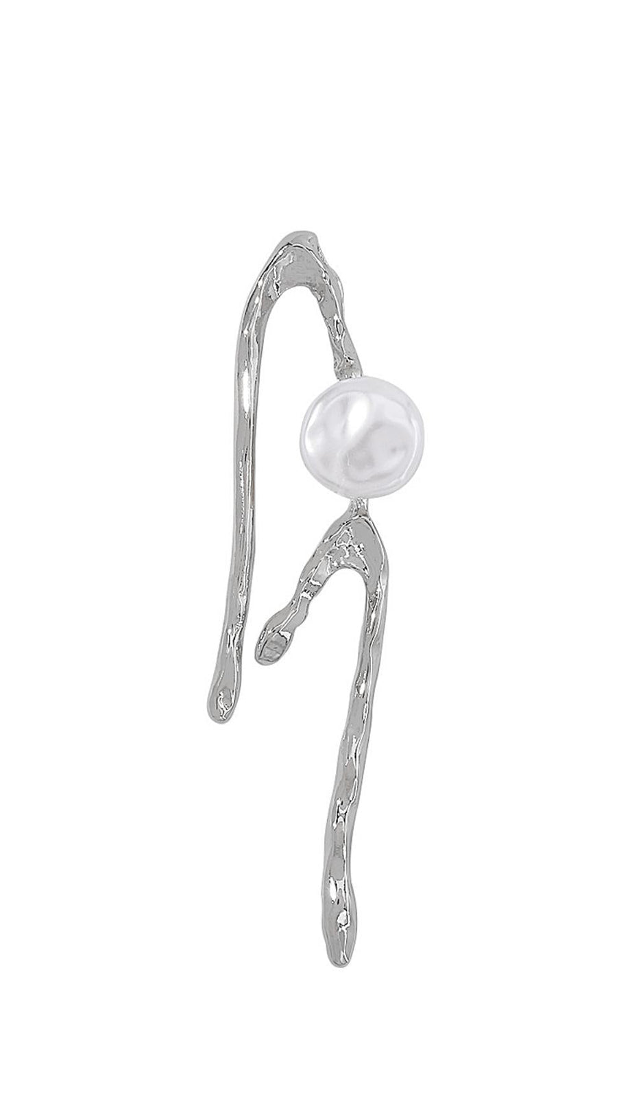 GEOMETRIC IRREGULAR PEARL EARRINGS.