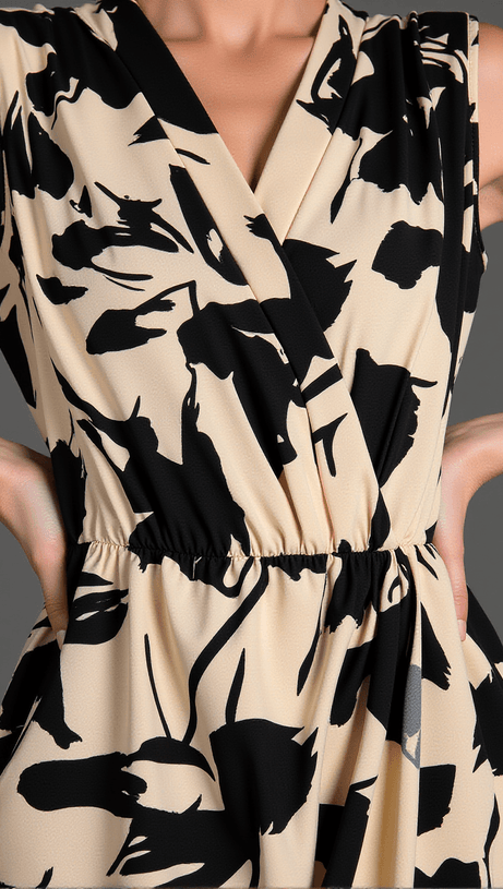 Comelli – Ärmelloses, bedrucktes Plisseekleid