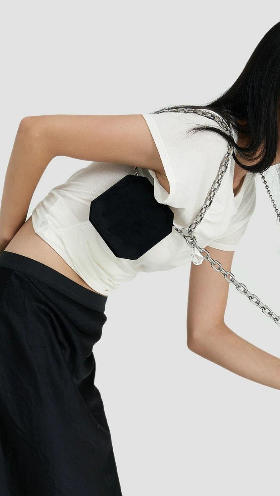 GEM BAG VELET ACRYLIC SINGLE-SHOULDER CLUTH