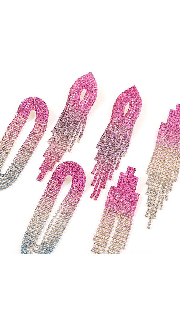 AIIZIE FULL DIAMOND TASSEL EARRINGS - product image