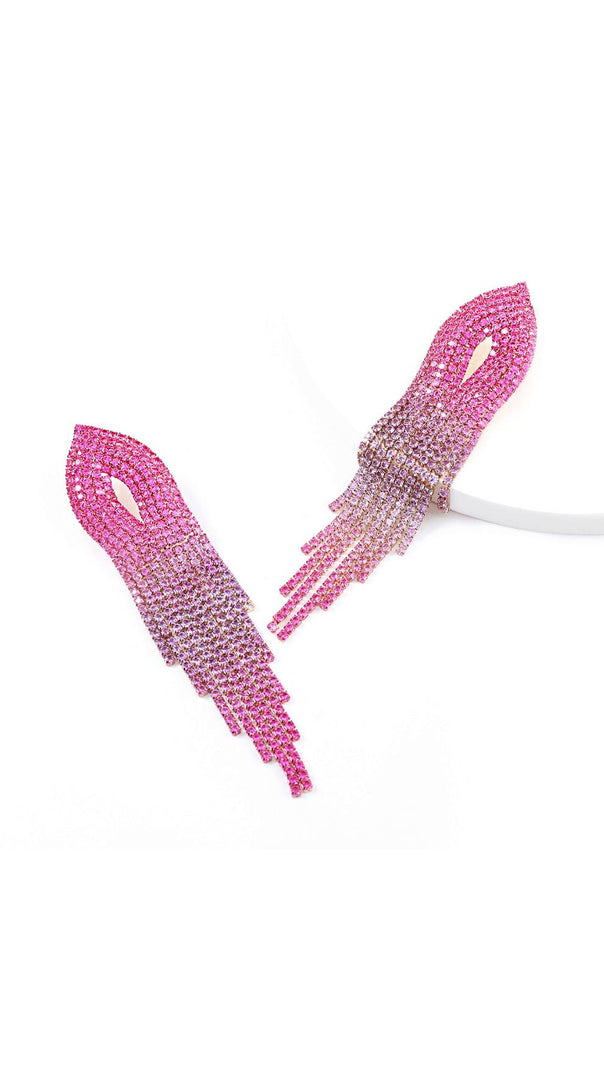 AIIZIE FULL DIAMOND TASSEL EARRINGS - product image