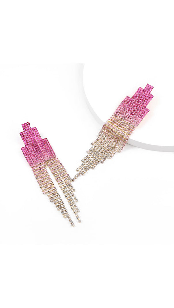 AIIZIE FULL DIAMOND TASSEL EARRINGS - product image