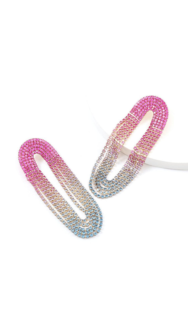 AIIZIE FULL DIAMOND TASSEL EARRINGS - product image