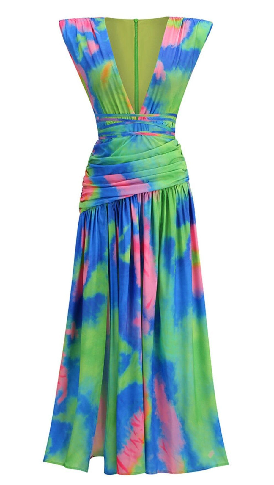 MIXED FLORA SLEEVELESS MAXI DRESS