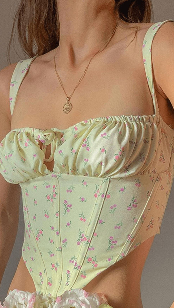 AIIZIE FLORAL LACE STRAPLESS VEST. - product image