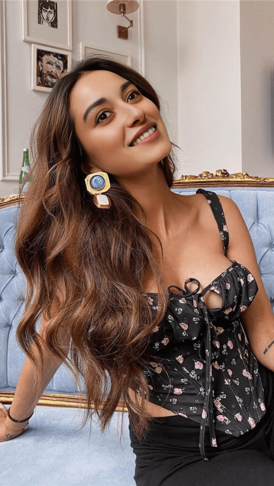 GILET SENZA SPALLINE IN PIZZO FLOREALE.