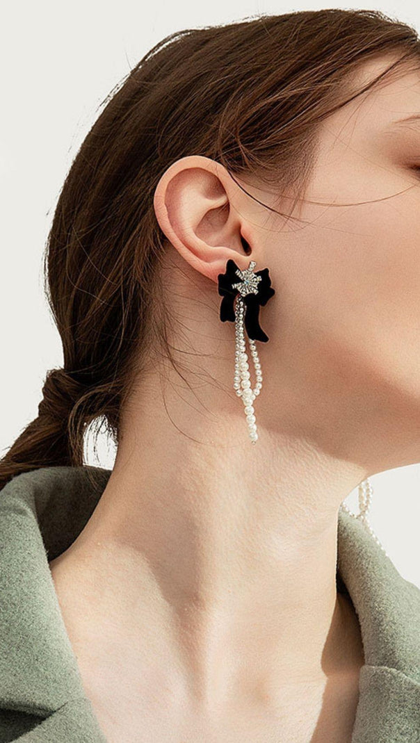 AIIZIE FLANNEL BUTTERFLY TASSEL EARRINGS - product image