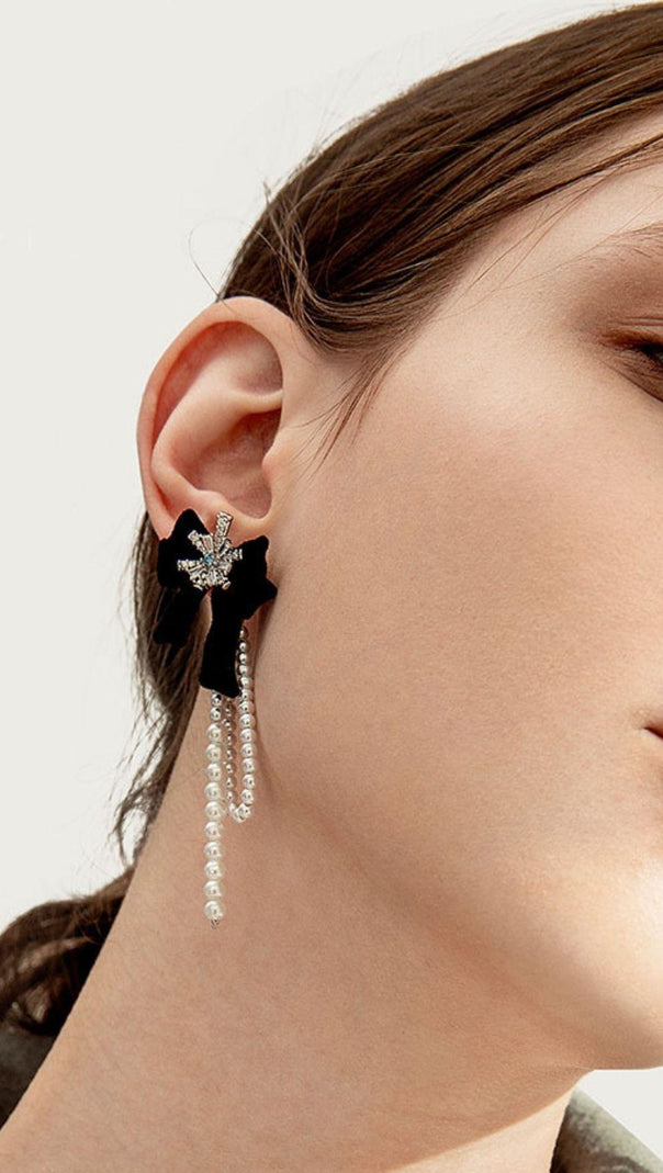 AIIZIE FLANNEL BUTTERFLY TASSEL EARRINGS - product image