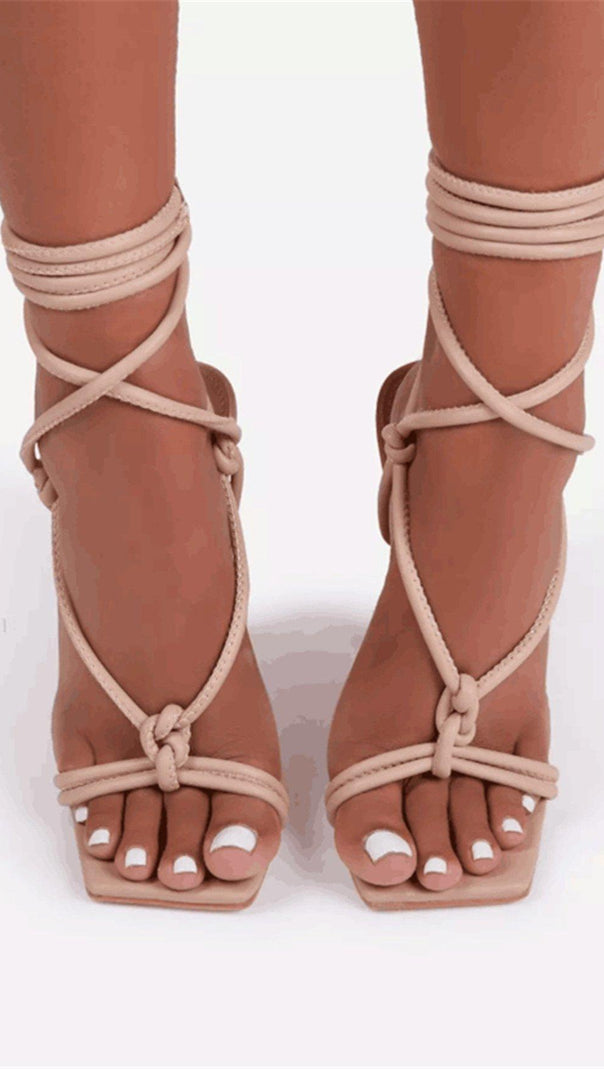 AIIZIE FISH MOUTH CROSS STRAP HIGH HEELS - product image