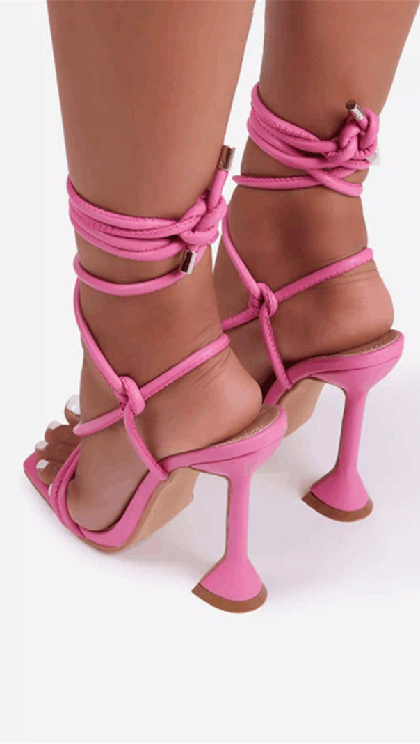 AIIZIE FISH MOUTH CROSS STRAP HIGH HEELS - product image