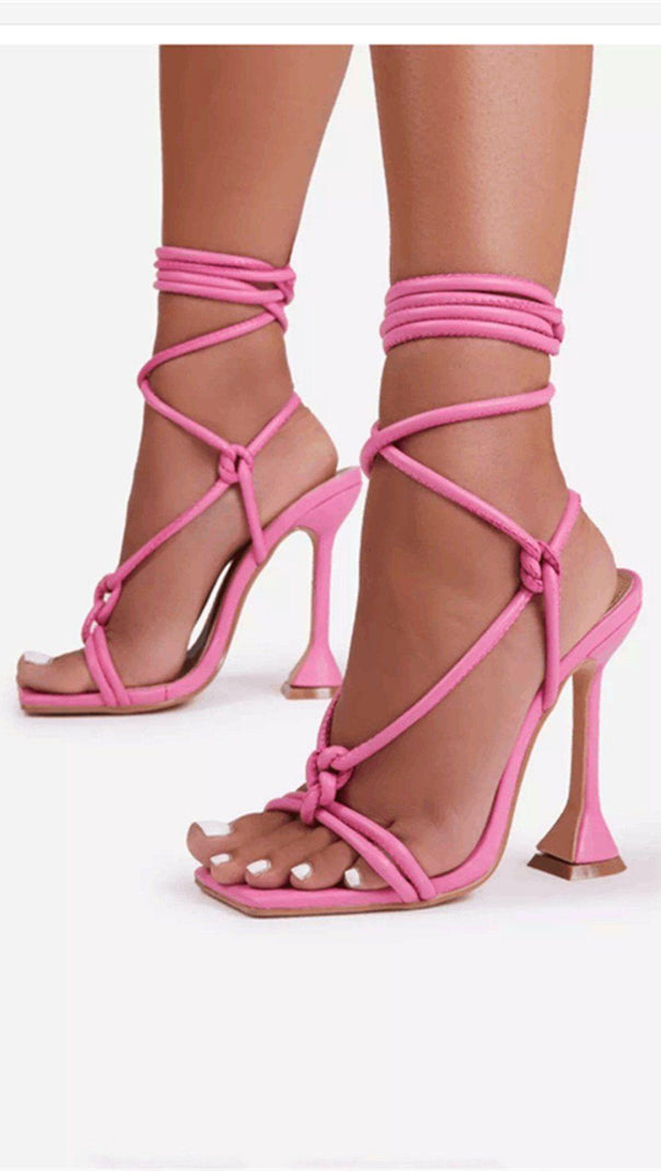 AIIZIE FISH MOUTH CROSS STRAP HIGH HEELS - product image