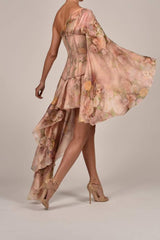 EVANGELINE DRESS IN ROSE SILK