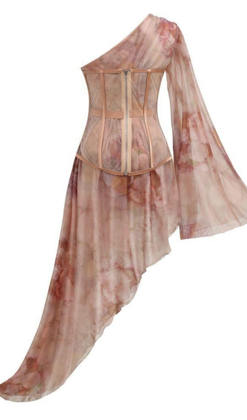 EVANGELINE DRESS IN ROSE SILK