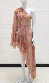 EVANGELINE DRESS IN ROSE SILK