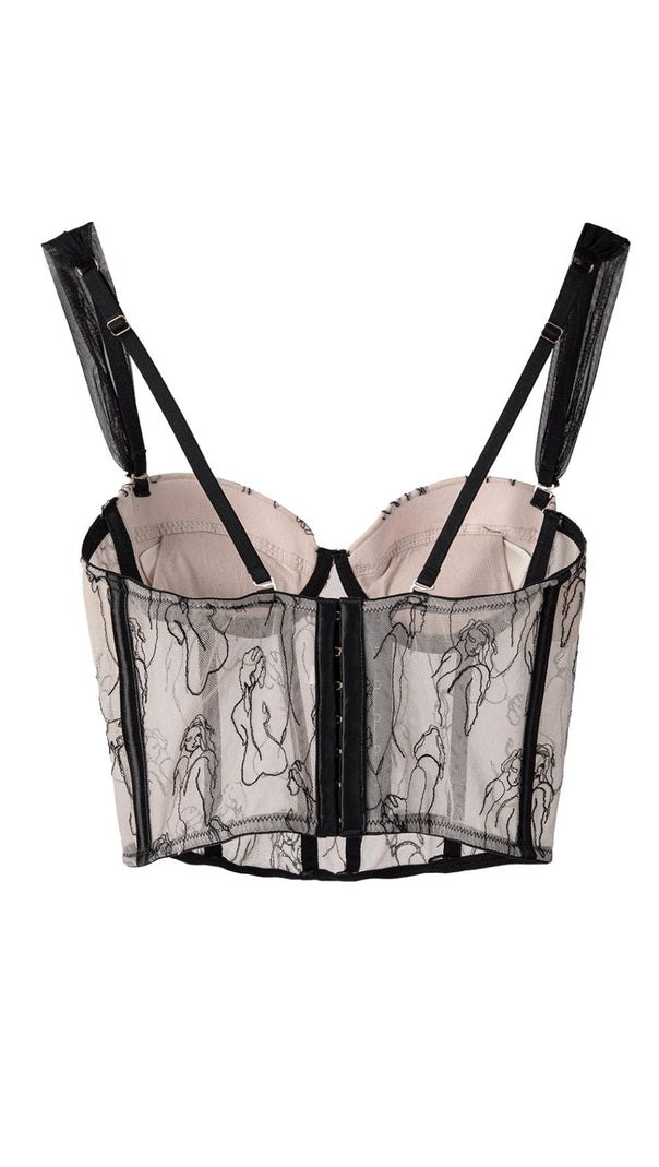 AIIZIE REMOVABLE EMBROIDERED FRENCH LACE STRAP CORSET - product image