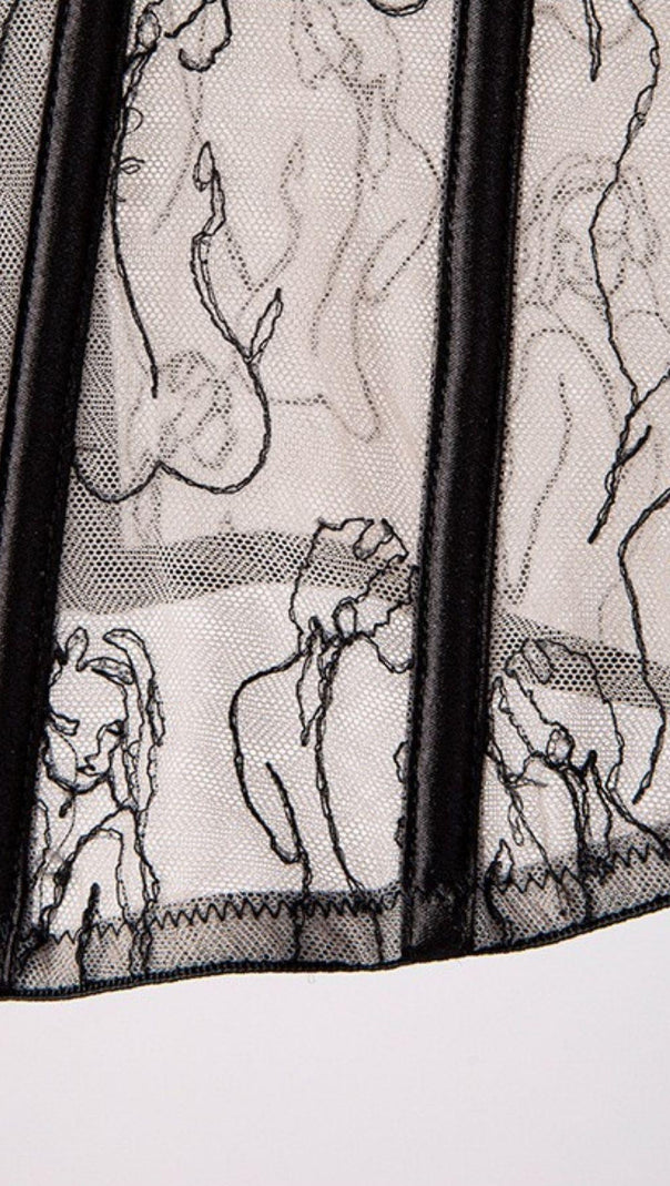 AIIZIE REMOVABLE EMBROIDERED FRENCH LACE STRAP CORSET - product image