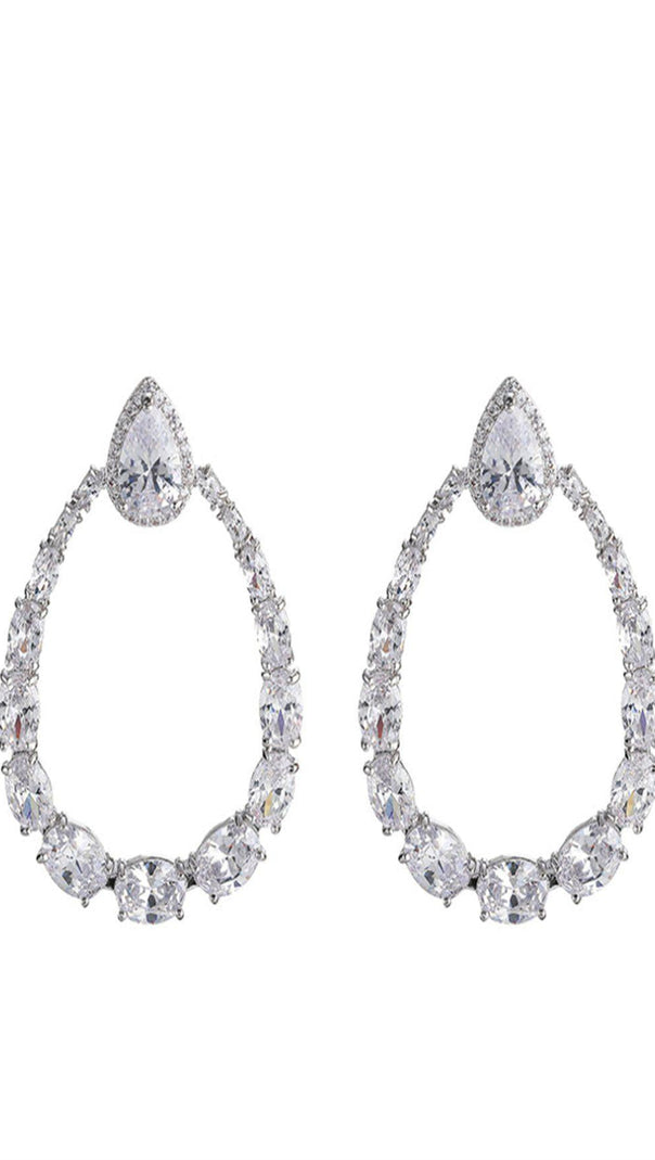 AIIZIE DROP-SHAPED ZIRCON EARRINGS - product image
