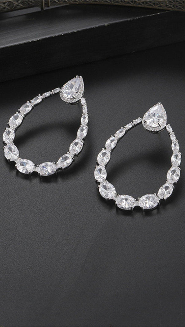 AIIZIE DROP-SHAPED ZIRCON EARRINGS - product image
